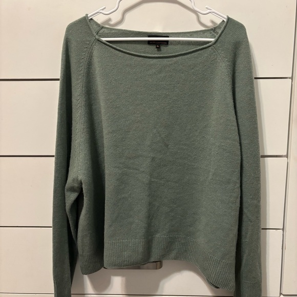 Quince Mongolian Cashmere Boatneck Sweater Seaspray Green - Picture 2 of 7